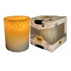 The Amazing Flameless Candle Pillar Carved Ivory 4" LED with