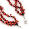 Avalaya Three-Strand Necklace with Red & Black Glass and Shell