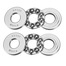sourcing map 2x 51100 Axial Ball Bearings 10mm x 24mm x 9mm Chrome Steel ABEC3 Single Row Roller