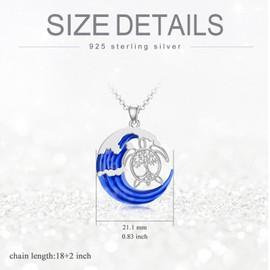 MISTBEE Sea Turtle Ocean Necklace Tree of Life Waves 925 Sterling Silver Pendant Mothers Day Jewelry Gifts for Women