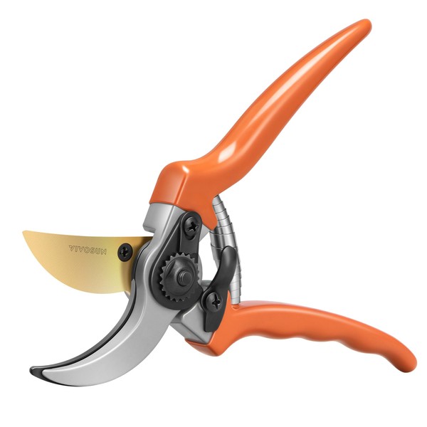 VIVOSUN 8" Bypass Pruning Shears for Gardening, Heavy-Duty Garden Scissors,