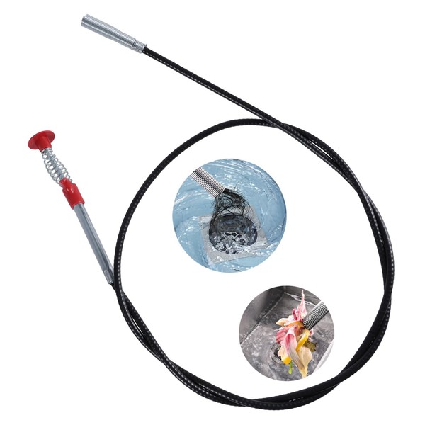 Drain Snake Hair Drain Clog Remover Tool, 63in Flexible Grabber