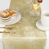WELTRXE Metallic Gold Decorative Non-Woven Fabric Table Runner Elegant Table