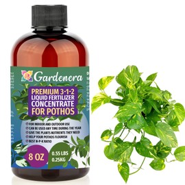 Gardenera Premium Liquid Pothos Fertilizer - 3-1-2 Concentrate for Indoor Plants and Flowers - Organic Plant Food - 8oz