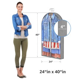 Luabue 2Pcs Clothes Covers Protector Bags 60 x 100cm Suit Covers Hanging Garment Bags for Clothes Storage Bags Suit Bags with Zip for Wardrobe Travel Jacket Coat Jumpers Shirts, Grey