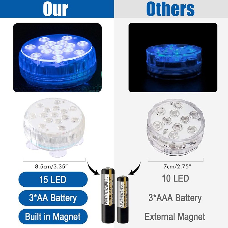 15 LED Submersible Led Pool Lights 16 Colors Underwater Pond