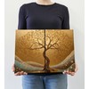 The Plum Penguin Golden Tree MDF Wall Art, 2 Piece