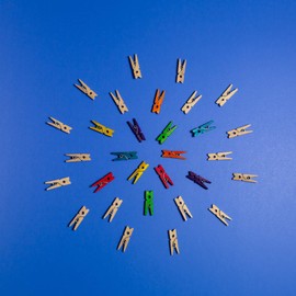 BAZIC Clothes Pin Mini 1", Colored Wood Clothespins, Non Toxic Wooden Photo Clips for Art Craft Decor (50/Pack), 1-Pack