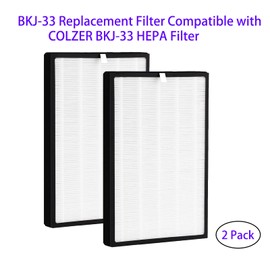 2 Pack BKJ-33 Replacement Filters Fit for COLZER BKJ-33, 3-in-1 True HEPA Composite Filter
