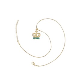 GSHLGAO 14K Gold Queen's Crown with Diamonds Necklace Jewelry Gifts for Women Anniversary Birthday Gifts for Women Jewelry for Women Gold Necklace for Women(Green)