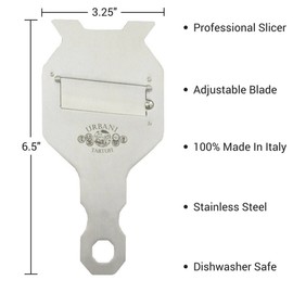 Urbani Truffles, Truffle Slicer Shaver | Premium Stainless Steel Shaver for Mushrooms, Chocolate, Cheese, Truffles & More| Easily Adjustable Blade, Mushroom Slicer | Garlic Shaver Kitchen Tool | 3.2oz