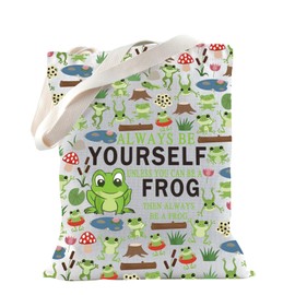 Frog Gifts Frog Meme Tote Bag for Frog Lovers Toad Lovers Garden Frog Gift Nature Gift (Frog Tote)