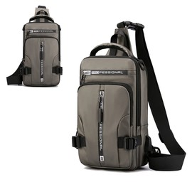 Bealin Waterproof Sling Bag Crossbody Backpack for Men Women Chest Sling Bag with Earphone Hole for Hiking Walking, 5#black