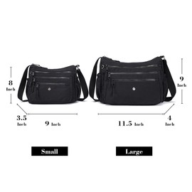 AOCINA Ladies Purses Crossbody Bags for Women Multi Pocket Purse Nylon Lightweight Handbags Shoulder Messenger Bag Pocketbook(Blue Florals)