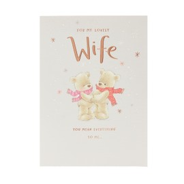 UK Greetings Christmas Card for Wife - Teddy Design