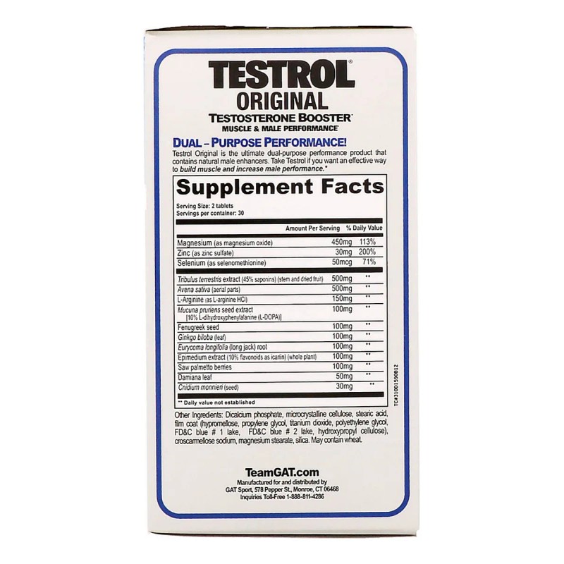 Suplemento en comprimidos GAT Sport Testosterona de 60 un