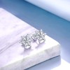 Snowflake Earrings, 925 Sterling Silver Stud Earrings with White Zircon