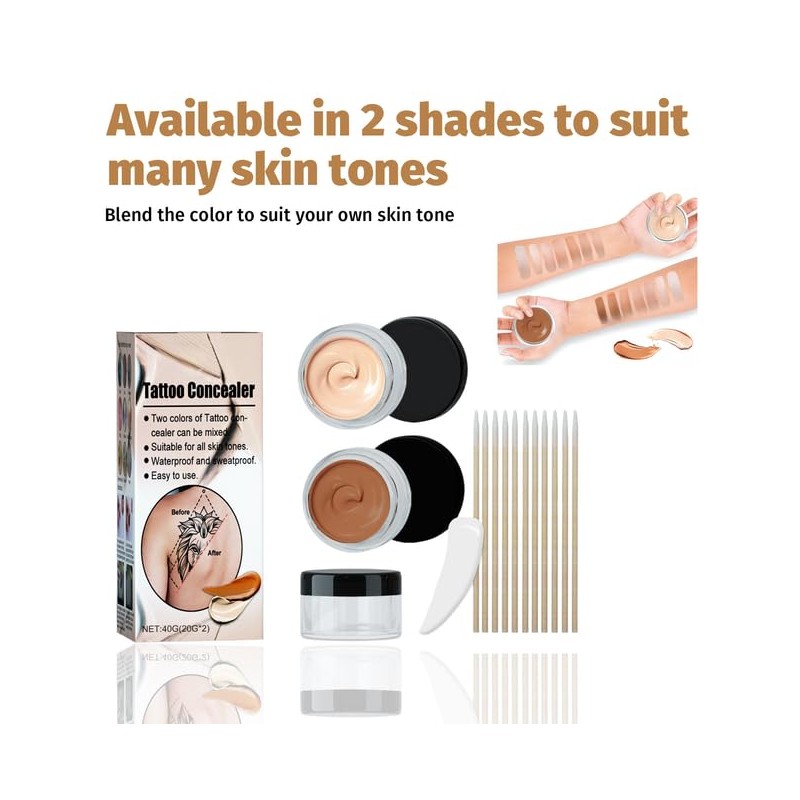 Tattoo Concealer for Body, Tattoo Cover Waterproof, Body Make-Up Waterproof,