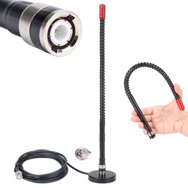 Arridioter CB Radio Antenna Whip Soft 27MHz Magnetic Mount CB Antenna Kit with PL259 BNC Male Adapter Compatible with Cobra Uniden Midland Maxon Car Mobile Truck Vehicle Portable Handheld CB Radio