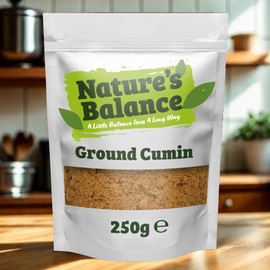Nature’s Balance Ground Cumin Powder 250g Jeera Finely Milled Cumin Seeds | Warm, Earthy Flavour – Perfect for Curries, Chili, Tacos, Stews, and Marinades – Fresh in Resealable Bag