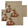 SKL Home Harvest Autumn Pumpkins Placemat (4-Pack), Natural, Large