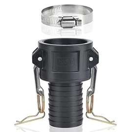 Taicols 275 330 Gallon IBC Tote Fittings IBC Tote Tank Drain for Garden Watering, Including Metal Clamp Adapter 2 Inches Cam Lock Convert to 2" Hose Grade Connector IBC Tank Adapter 275 330（200C）