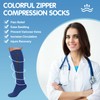 Tarpop 4 Pairs Men Zipper Compression Socks Colorful 20-30mmhg Compression