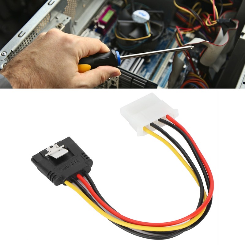 10 Pcs SATA Cables Big 4Pin to 15Pin IDESATA Power