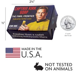 The Unemployed Philosophers Guild Captain Kirk Boldy Go Soap - Made in the USA, 2oz (56g) Travel Size Guest Bar Soap