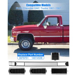 A/C Dash Vent & Molding Kit Compatible with Chevy GMC Truck 1981-1987, A/C Dashboard Vent Kit Replace 3979751 14014536
