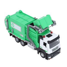 Itonash Garbage Truck, Recycling Garbage Truck Toy with Light and Sound, 1:32 Garbage Truck Toy with Rubbish Container, 4 Bins, Friction Operated, Children's Toy for and Girls from