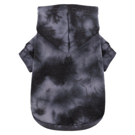 ZIAGAOP Sudadera con capucha para perro con efecto tie-dye vibrante y práctico orificio para correa: sudadera elegante y acogedora para perros pequeños, medianos y grandes, perfecta para paseos, salid