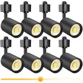 VANoopee 10W Dimmable LED Track Lighting Heads H Type Track Light Replacement Fixtures Bright 3000K Warm White Ceiling Spotlight for Accent Task Art, Flicker Free CRI90+ 24° 800lm Black, Pack of 8