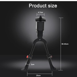 Wisebom Bicycle Stand Double Stand, Mountain Bike Stand, Two-Legged Stand, Height Adjustable 35-40 cm with Screws Tool, Black Bicycle Stand, Centre Stand for Bicycle MTB