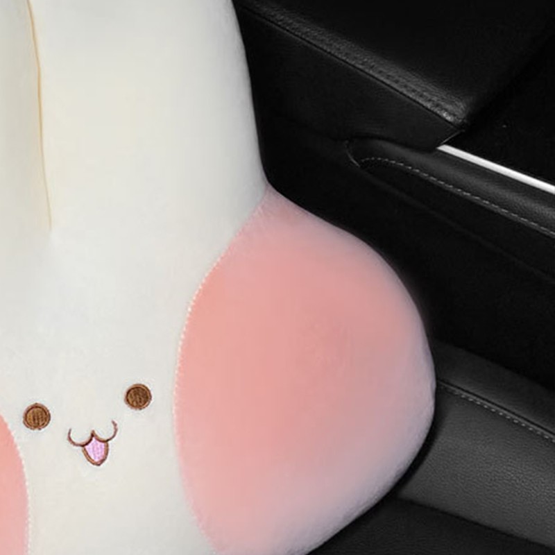 Car Headrest Pillow Blush Bunny Soft Skin Friendly Cute Cartoon