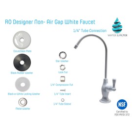 Water & Filter Designer White Finish Non-Air Gap Drinking Water Reverse Osmosis (RO) Faucet