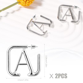 Geometric Earrings, Stylish Letter A Stud Earrings, Elegant Initial Earring for Girls, Hoop Earrings for Women, Jewellery Gift, copper