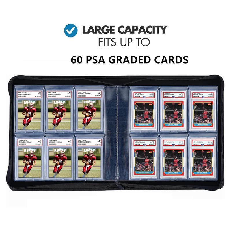 60 Pockets Graded Card Binder, Toploading PSA Slab Holder Album,