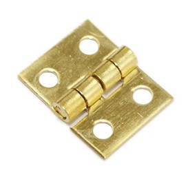 20Pcs Mini Brass Hinges, 4 Hole Small Hinge 1/4in 4 Hole Folding Small Hinge with Screws for Doll Houses Cabinets (Gold)