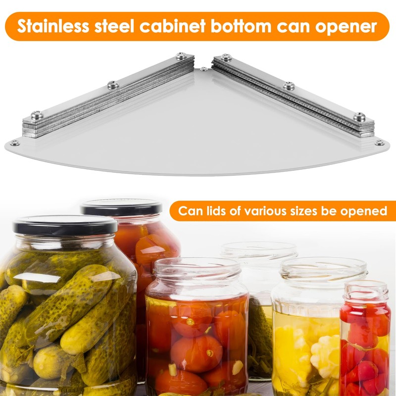 Jasfyee Adjustable Under Cabinet Jar Opener – Stainless Steel Lid