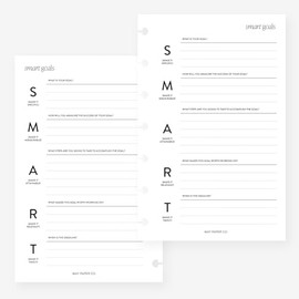 Mini Happy Planner SMART Goals Planner Insert Agenda Refill for 7-Discs Notebook 4.6 x 7