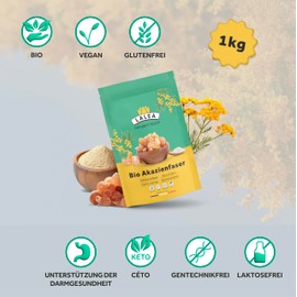 lalea Akazienfaser Pulver Bio C 1 Kg C 90% Ballaststoffe, ballaststoffe pulver aus akazienfasern Bio, Vegan & Keto, Glutenfrei, gummi arabicum pulver, fiber supplement