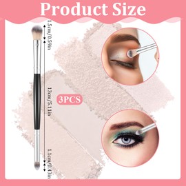 2pcs Eyeshadow Brush Eye Makeup Brush Smudge Brushes 2 in 1 Eyeshadow Double Ended Brushes Blending Small Soft Firm Pointed Foundation Applicator for Concealer Eyebrows Eyeliner