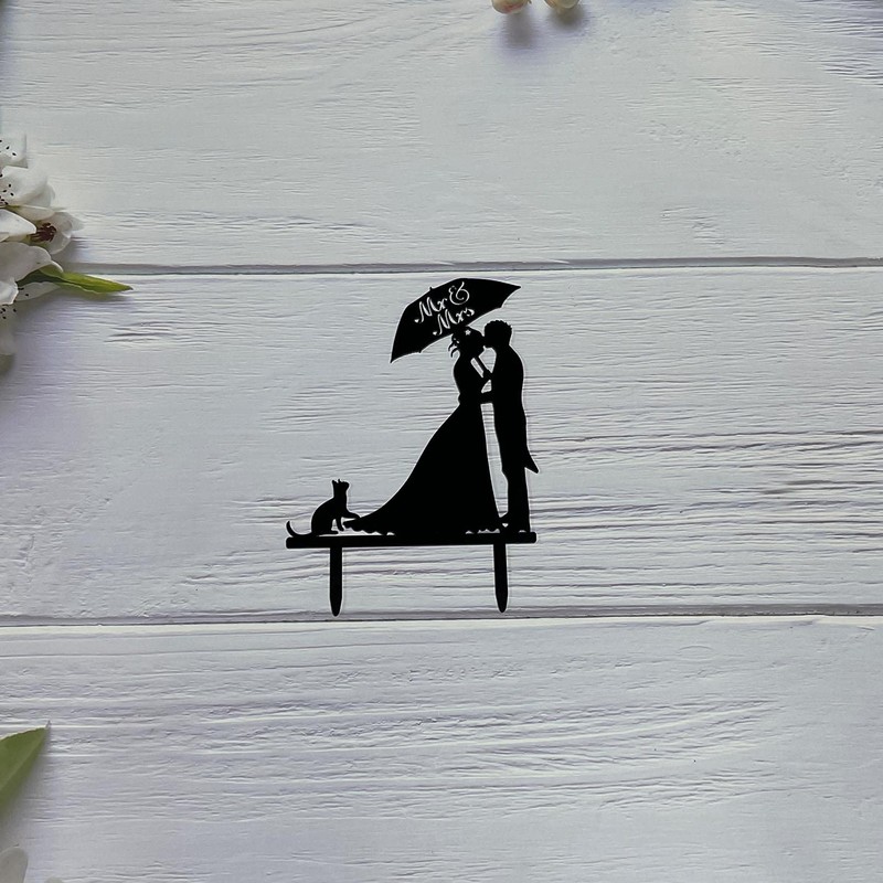 Decoración para tarta de Mr. and Mrs para decoración de