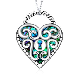 Daixiya Lock Necklace for Women 925 Sterling Silver Padlock Heart Lock Pendant Necklaces Jewelry Gifts for Women