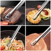 24/28CM Stainless Steel Kitchen Straight Grill Tweezers BBQ Food Tongs