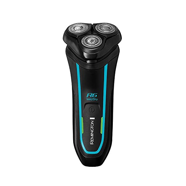 Remington R6 Style Series Aqua Electric Shaver for Men - 100 percentage Waterproof Cordless Rotary Razor with USB Charging and Pop - Up Trimmer R6000, Black