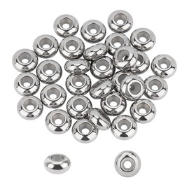 UNICRAFTALE 30pcs 8mm Stainless Steel Spacer Beads with Rubber Inside Slider Beads Stopper Round Beads for Necklaces and Bracelets Stainless Steel Color for Jewelry Making Hole 2 mm