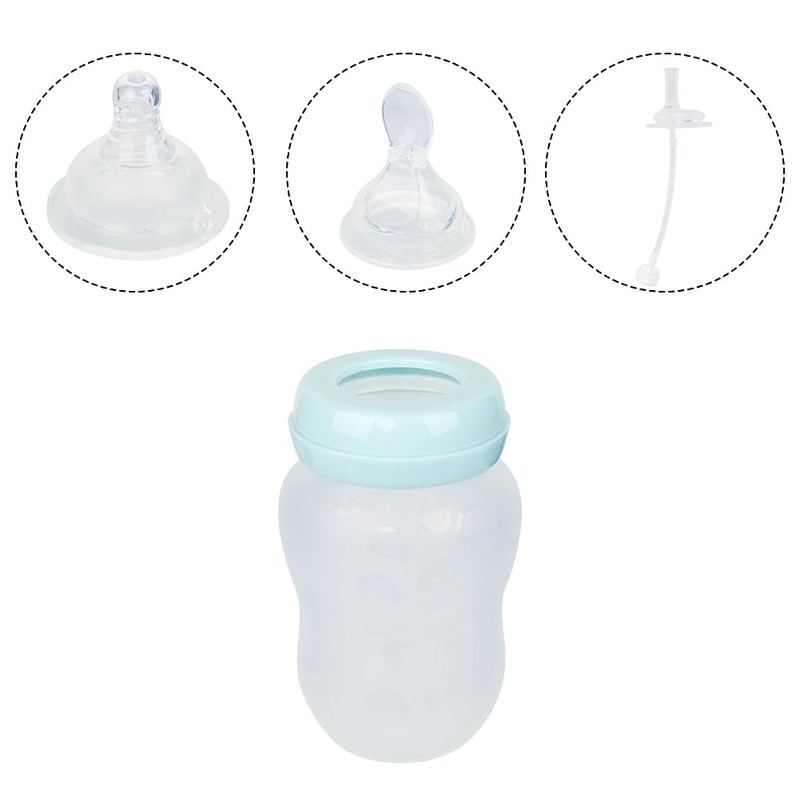 SIQITECHNO Drinking Aids Feeding Cup with Three Style Spoon Straw