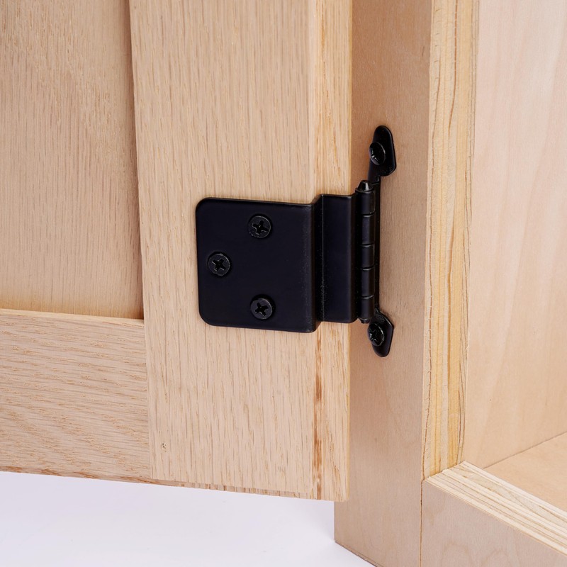 Decobasics Free Swinging 3/8" Inset Cabinet Hinges Black (50 Pack